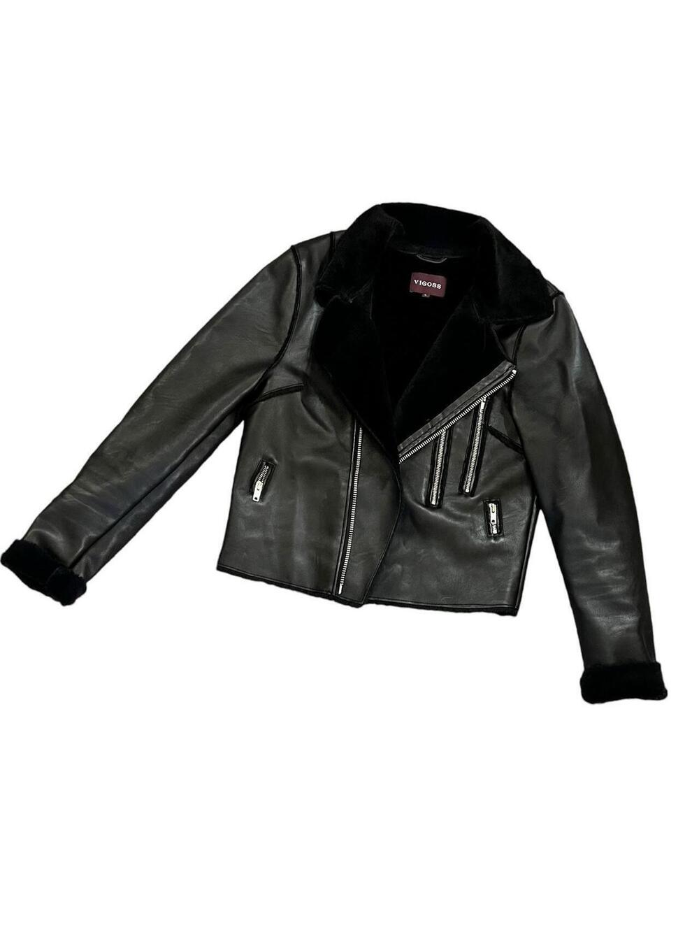 Black Faux Fur Leather Jacket